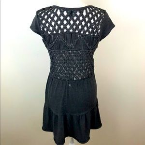 Billabong crochet back soft, summery dress / coverup runs size XS charcoal gray